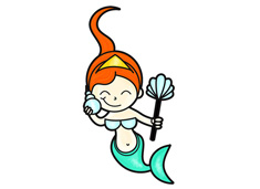 可愛卡通美人魚簡筆畫圖片